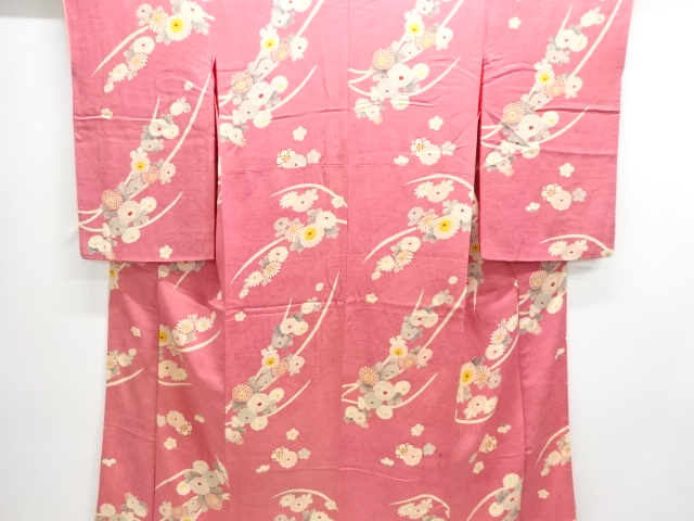 JAPANESE KIMONO / ANTIQUE KIMONO / MON KINSHA / KIKU